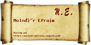 Molnár Efraim névjegykártya